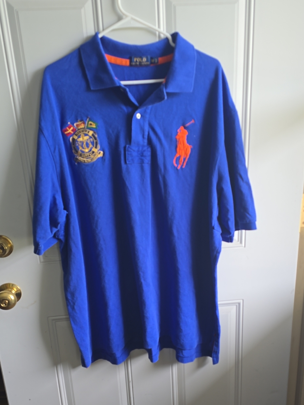 Polo by Ralph Lauren Royal Blue Polo with Orange Pony and Embroidered Crest